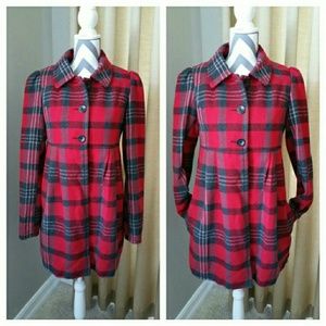 BB Dakota plaid wool blend peacoat jacket